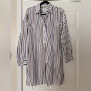 Brooks Brothers Women's Shirt Dress Size 10 Striped Button Down Long Sleeve